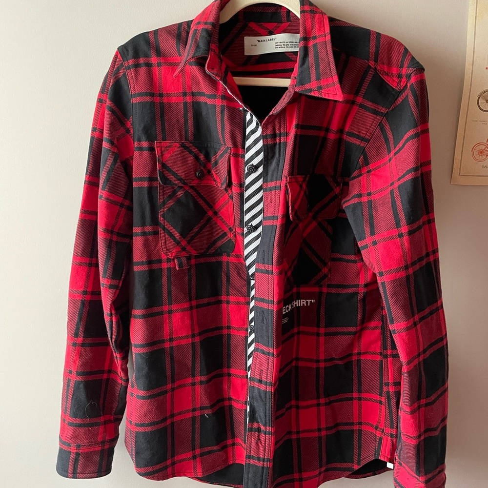 Off white plaid check shirt